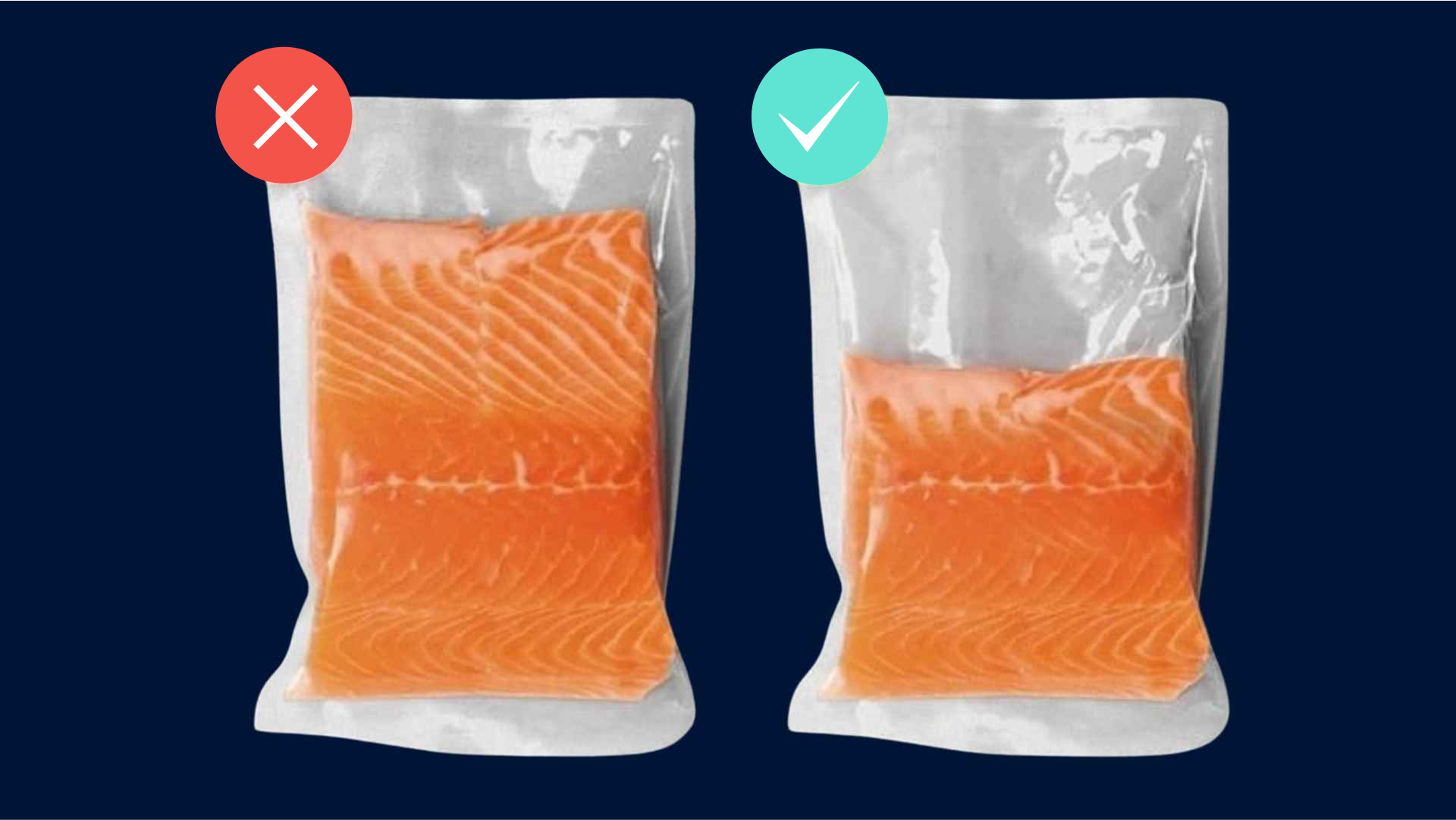 Sous vide vacuum bag packing